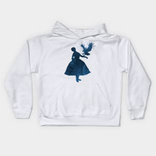 A girl with an eagle Kids Hoodie